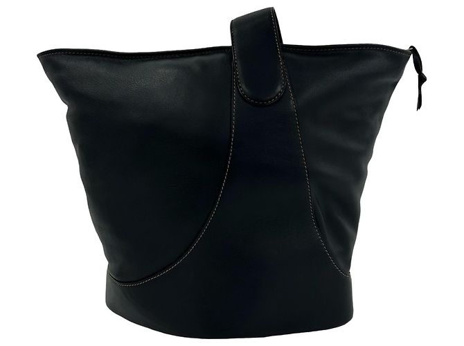 Loewe Vintage Anton Lederschultertasche Schwarz - Ansicht 3
