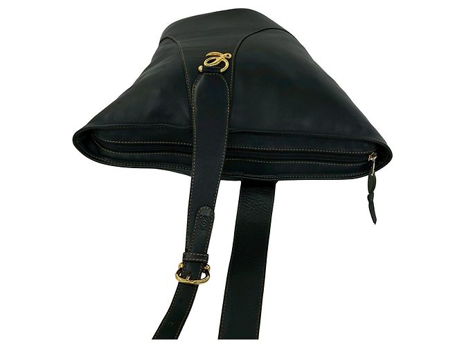 Loewe Vintage Anton Lederschultertasche Schwarz - Ansicht 4