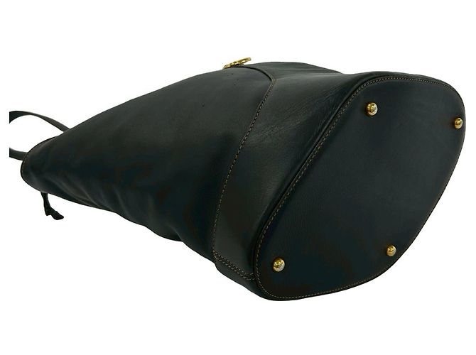 Loewe Vintage Anton Lederschultertasche Schwarz - Ansicht 7