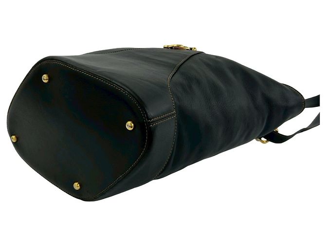 Loewe Vintage Anton Lederschultertasche Schwarz - Ansicht 8