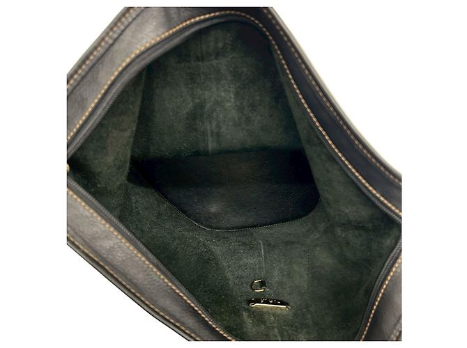 Loewe Vintage Anton Lederschultertasche Schwarz - Ansicht 9