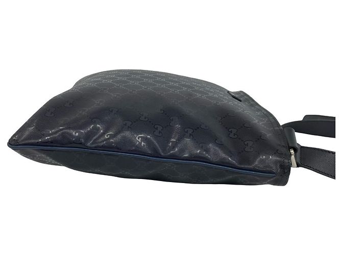Gucci GG Imprime Logo Pattern Leather Shoulder Bag Navy blue - view 6