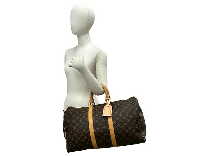 Louis Vuitton Keepall 45 Monogram Leather Boston Bag Marrone - vista 2