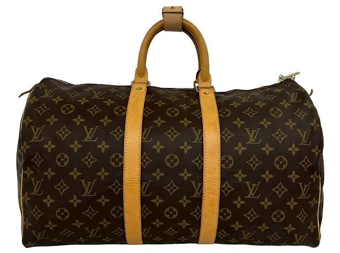 Louis Vuitton Keepall 45 Monogram Leather Boston Bag Marrone - vista 3