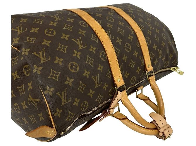 Louis Vuitton Keepall 45 Monogram Leather Boston Bag Marrone - vista 4