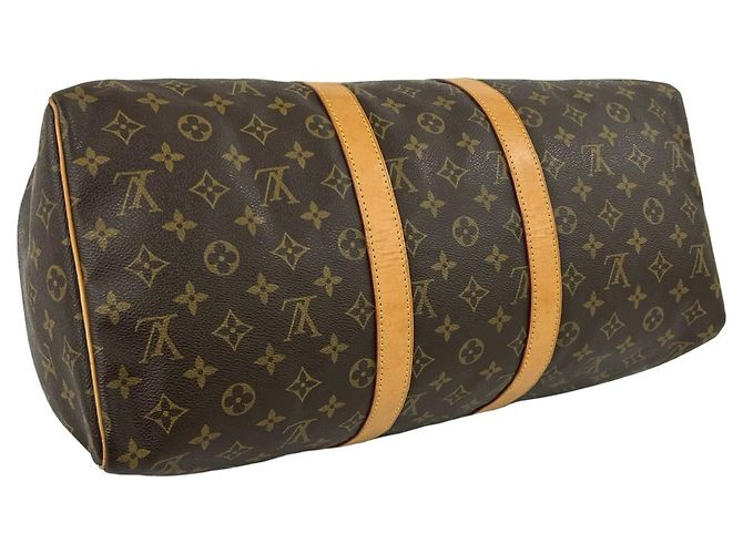 Louis Vuitton Keepall 45 Monogram Leather Boston Bag Marrone - vista 7