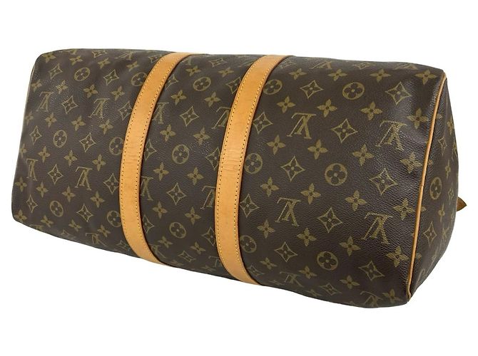 Louis Vuitton Keepall 45 Monogram Leather Boston Bag Marrone - vista 8