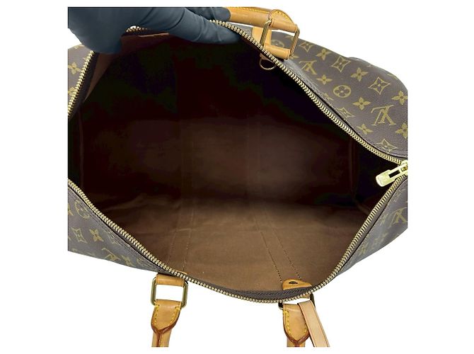 Louis Vuitton Keepall 45 Monogram Leather Boston Bag Marrone - vista 9