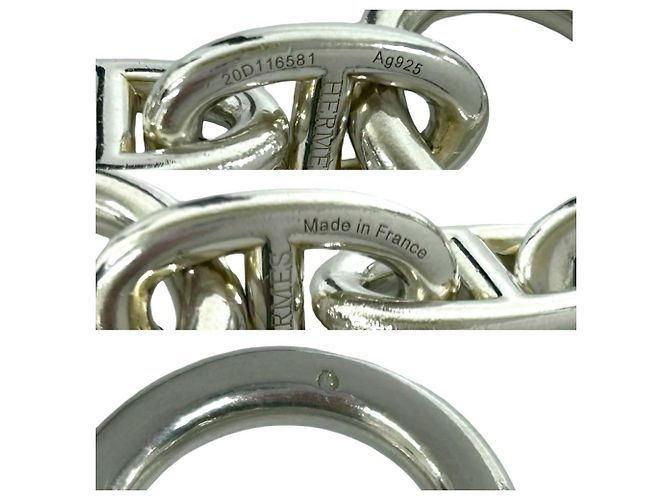 Bracciale Hermès Chaine d'Ancre TGM in argento - vista 4