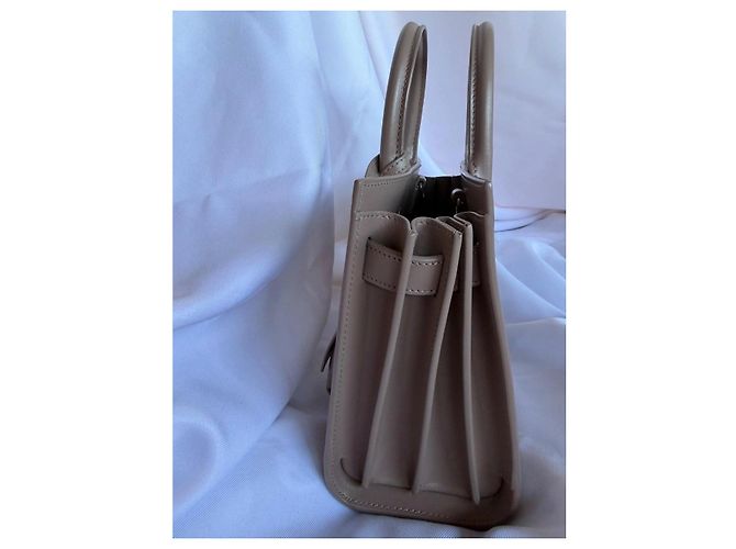 Saint Laurent Sac de Jour Borsa in Pelle - Grigia Grigio - vista 6