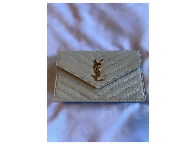 Saint Laurent Monogram Schultertasche Hellgrau - Ansicht 14