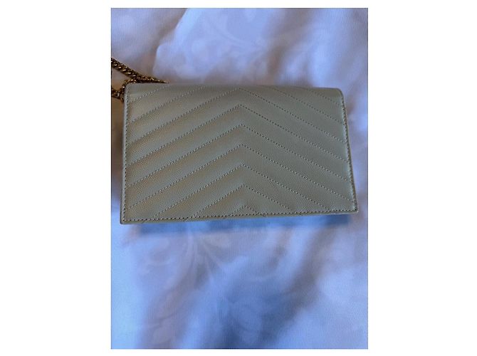 Saint Laurent Monogram Schultertasche Hellgrau - Ansicht 3