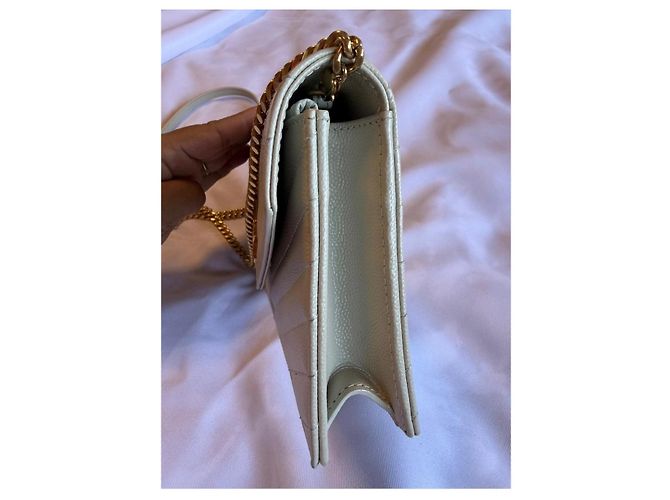 Saint Laurent Monogram Schultertasche Hellgrau - Ansicht 4