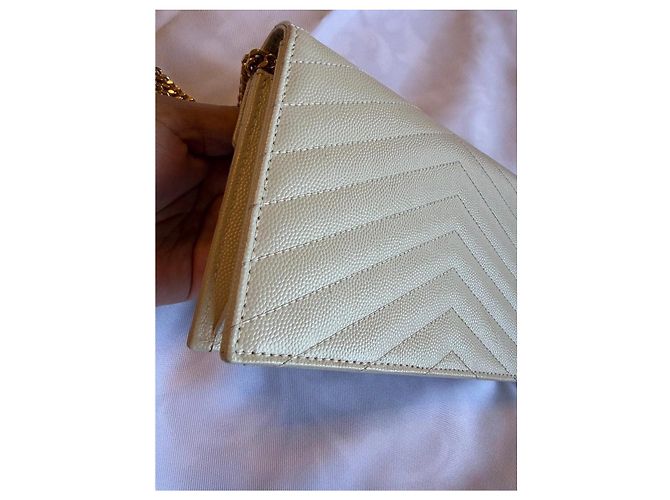 Saint Laurent Monogram Schultertasche Hellgrau - Ansicht 5