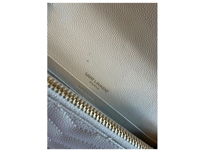 Saint Laurent Monogram Schultertasche Hellgrau - Ansicht 8