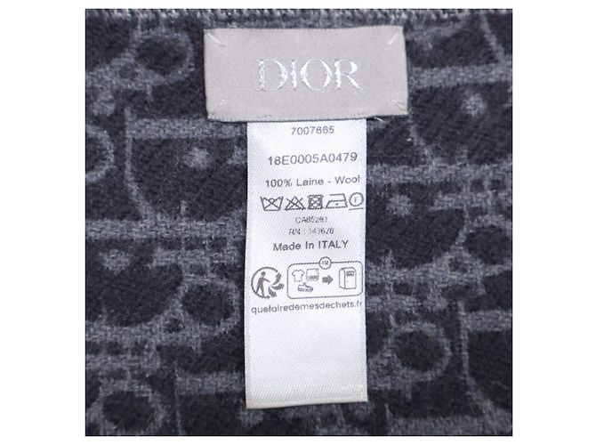 Sciarpa stola in lana grigia Christian Dior Marrone - vista 6