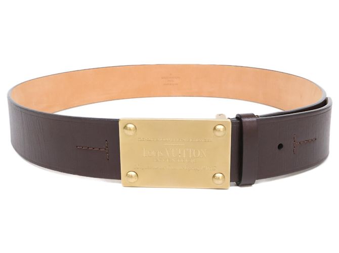 Cinto de couro Louis Vuitton M6811U Aventour Castanho escuro - vista 2