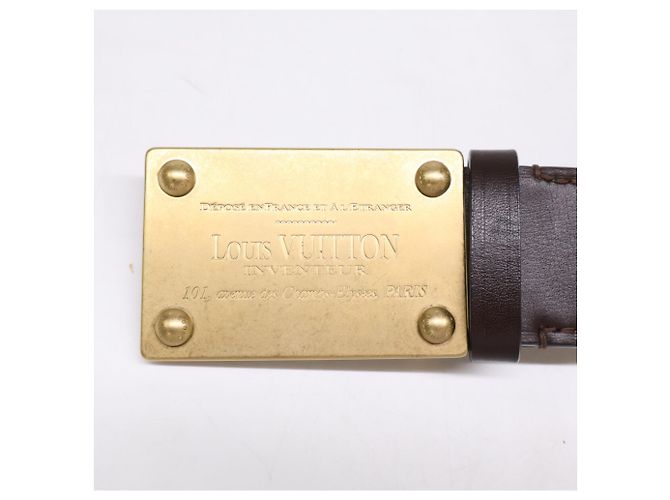 Cinto de couro Louis Vuitton M6811U Aventour Castanho escuro - vista 4