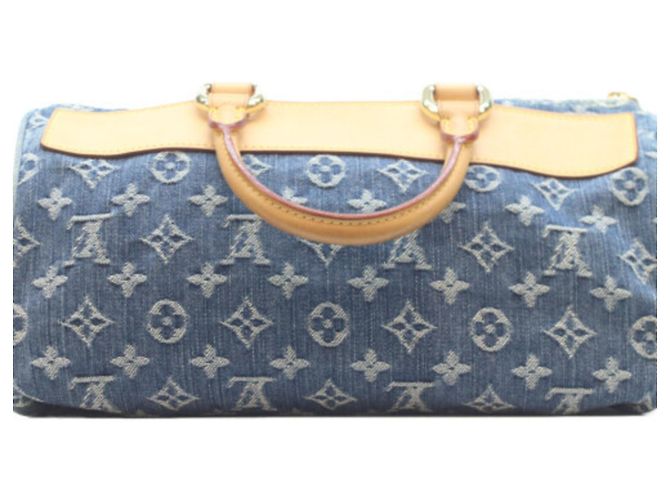 Borsa Louis Vuitton Monogram Denim Neo Speedy Blu - vista 3