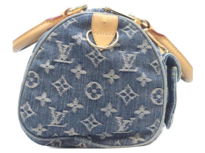Borsa Louis Vuitton Monogram Denim Neo Speedy Blu - vista 4
