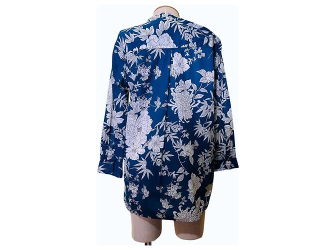 Autre Marque Le Sarte Pettegole Camicia Stampa Floreale Blu Bianco - vista 3