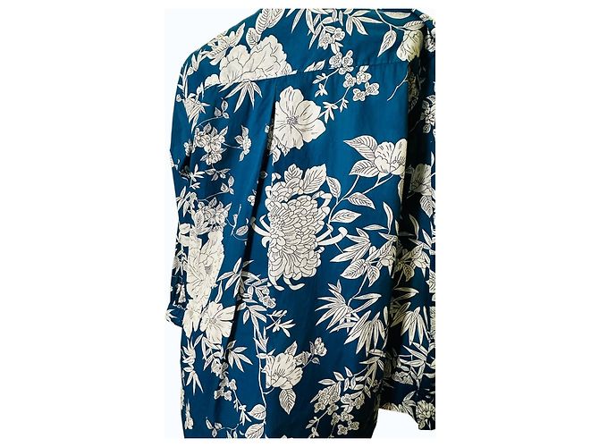 Autre Marque Le Sarte Pettegole Camicia Stampa Floreale Blu Bianco - vista 4