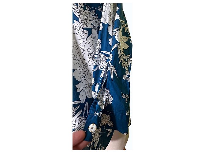 Autre Marque Le Sarte Pettegole Camicia Stampa Floreale Blu Bianco - vista 6