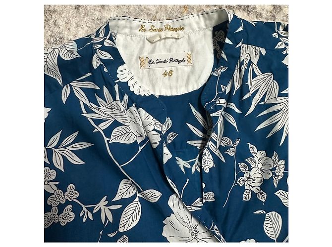 Autre Marque Le Sarte Pettegole Camicia Stampa Floreale Blu Bianco - vista 7