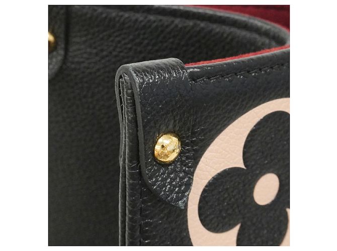 Borsa Tote Louis Vuitton Monogram Empreinte Bicolor OnTheGo MM Nero Beige - vista 6