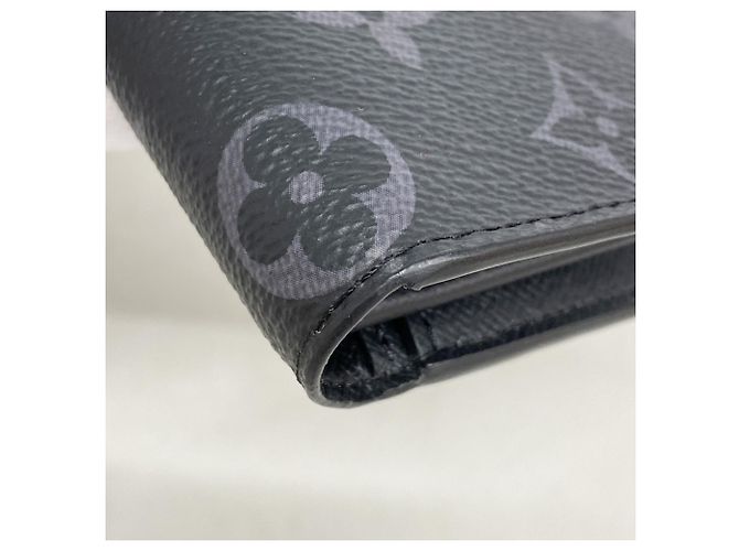 Brazza Louis Vuitton Monogram Eclipse Long Wallet Black - view 5