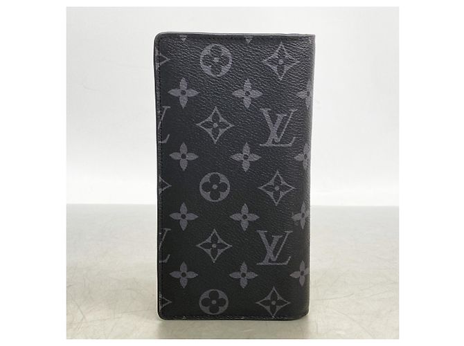 Brazza Louis Vuitton Monogram Eclipse Long Wallet Black - view 7