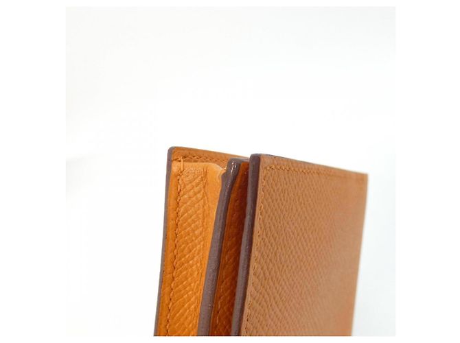 Cartera Hermès Bearn Soufflé en cuero Epsom Naranja - vista 3