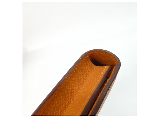 Cartera Hermès Bearn Soufflé en cuero Epsom Naranja - vista 4