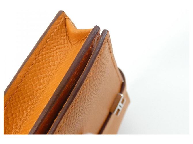 Cartera Hermès Bearn Soufflé en cuero Epsom Naranja - vista 5