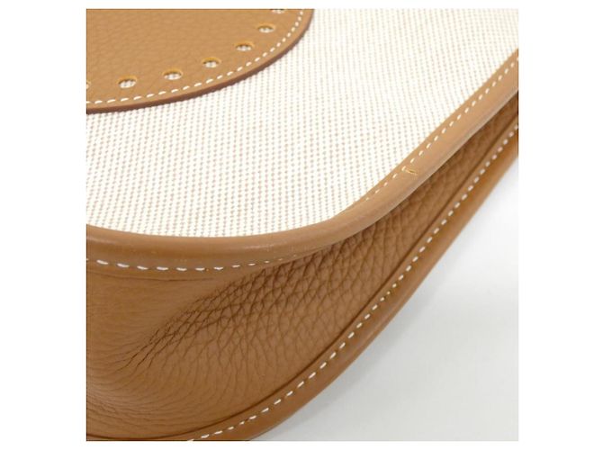 Hermès Borsa a Spalla Hermes Evelyne 3 PM Beige D'oro Crudo - vista 3