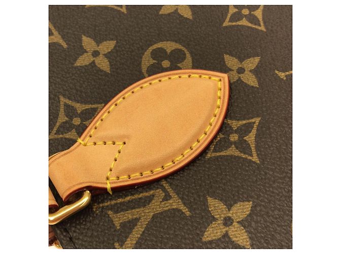 Borsa Louis Vuitton Monogram Sac Plat PM Marrone - vista 5