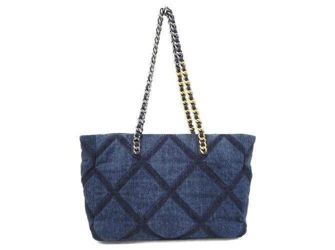 Borsa Chanel 19 AS3660 Blu - vista 2