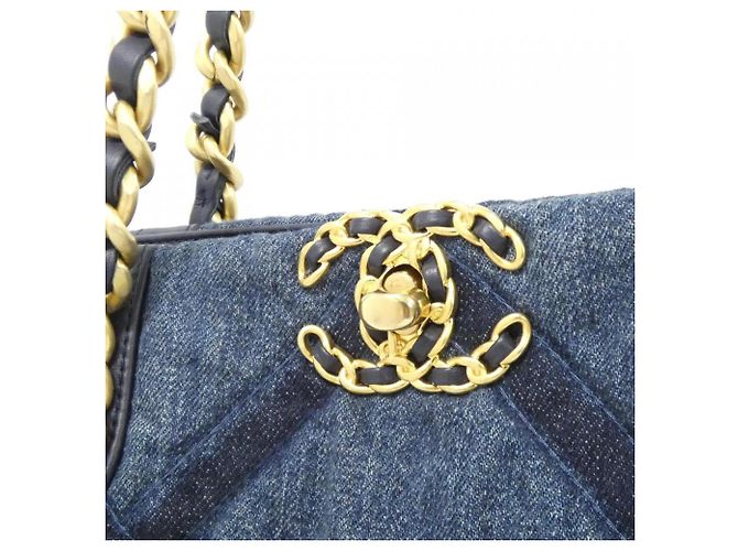 Borsa Chanel 19 AS3660 Blu - vista 4