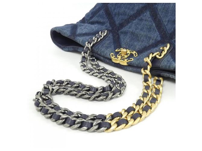 Borsa Chanel 19 AS3660 Blu - vista 7