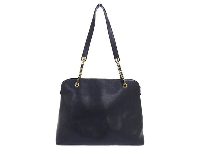Borsa a tracolla Chanel in pelle di vitello martellata nera Nero - vista 2