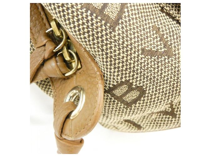 Bulgari Borsa a tracolla in tela beige e marrone Bvlgari - vista 5