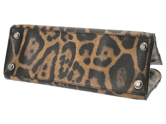 Borsa Louis Vuitton City Steamer stampa leopardata Marrone Nero - vista 6