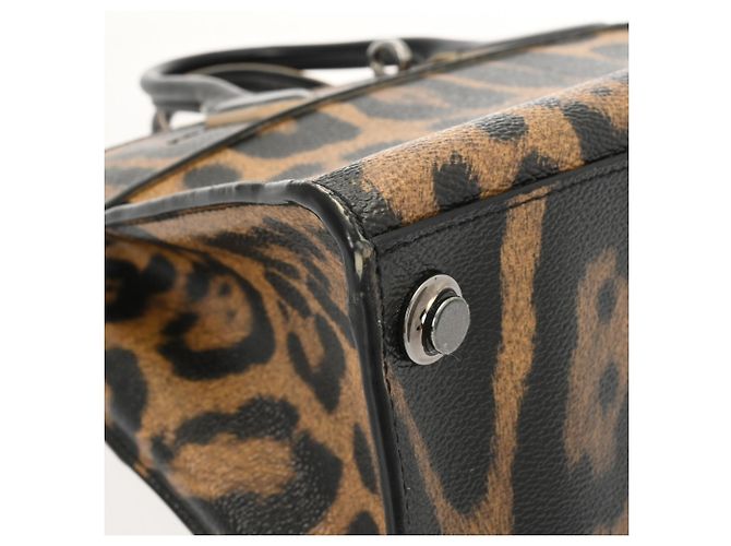 Borsa Louis Vuitton City Steamer stampa leopardata Marrone Nero - vista 7