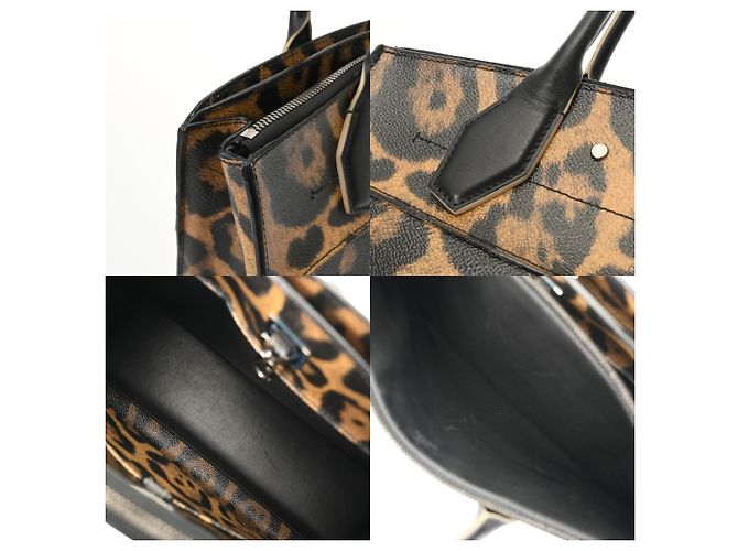Borsa Louis Vuitton City Steamer stampa leopardata Marrone Nero - vista 9