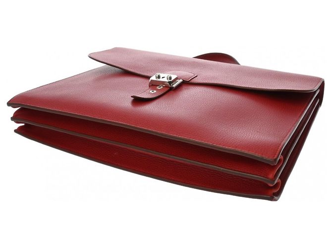 Hermès HERMES Sac à Dépêches 38 Business Bag Rosso - vista 7