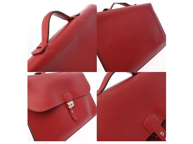 Hermès HERMES Sac à Dépêches 38 Business Bag Rosso - vista 9