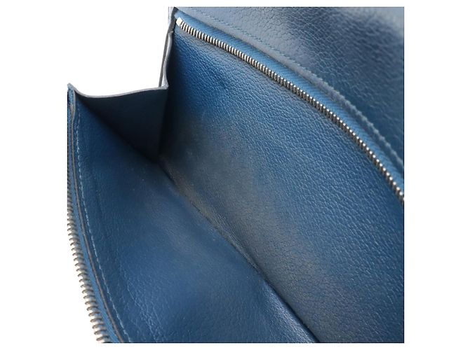 Hermès Dogon Rect Verso langer Bifold-Geldbeutel Blau - Ansicht 10