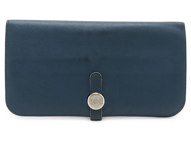 Hermès Dogon Rect Verso langer Bifold-Geldbeutel Blau - Ansicht 2
