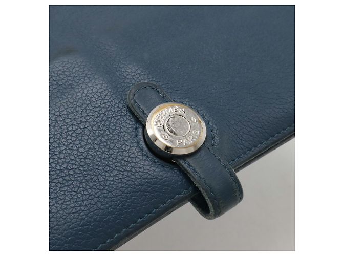Hermès Dogon Rect Verso langer Bifold-Geldbeutel Blau - Ansicht 5