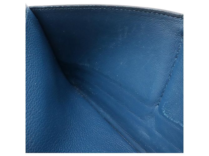 Hermès Dogon Rect Verso langer Bifold-Geldbeutel Blau - Ansicht 9